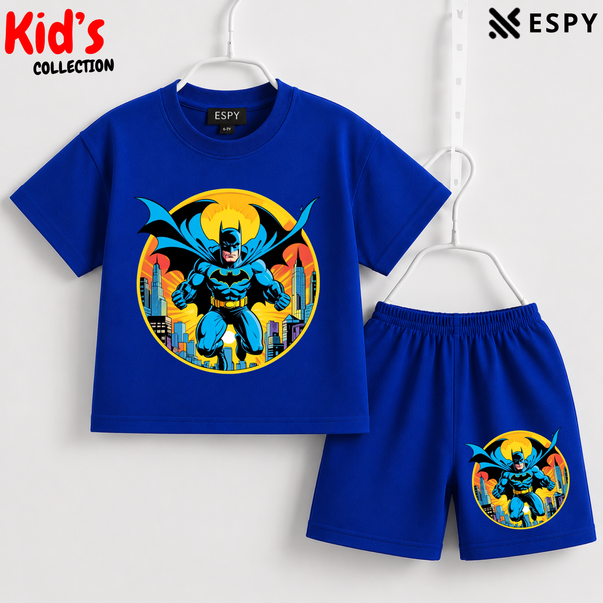 Soft Cotton Drop Shoulder T-Shirt & Shorts Set for Kids