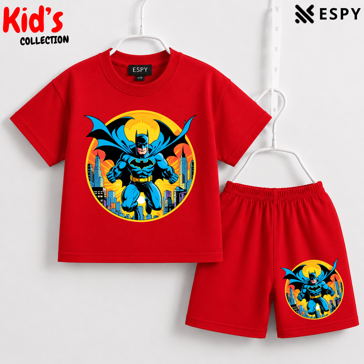 Soft Cotton Drop Shoulder T-Shirt & Shorts Set for Kids