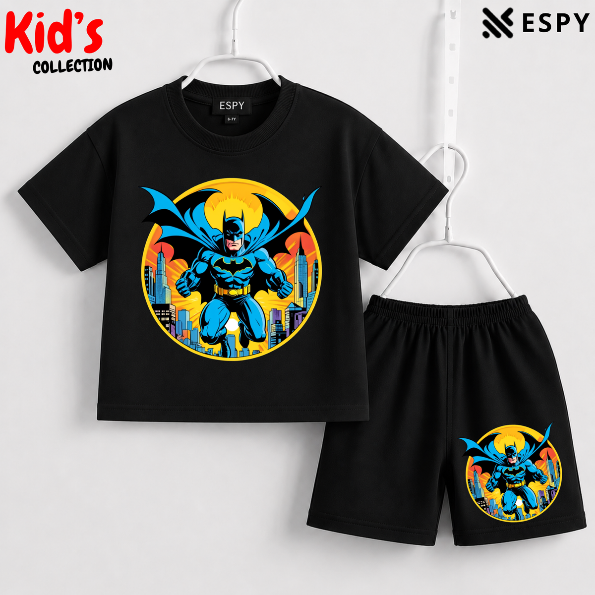 Soft Cotton Drop Shoulder T-Shirt & Shorts Set for Kids