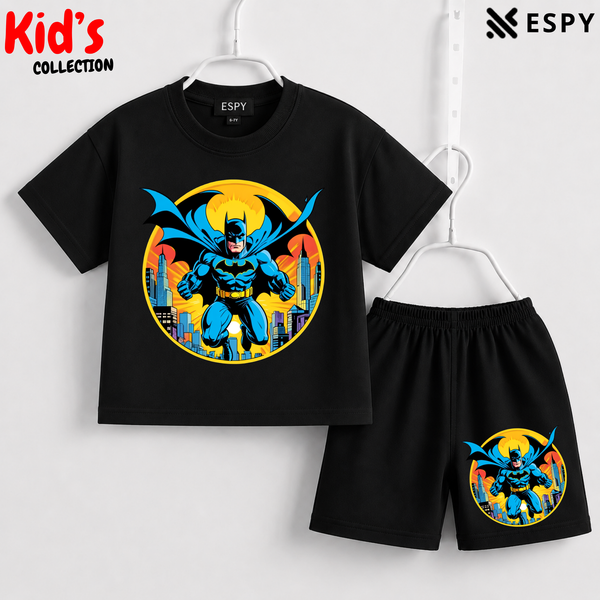 Soft Cotton Drop Shoulder T-Shirt & Shorts Set for Kids