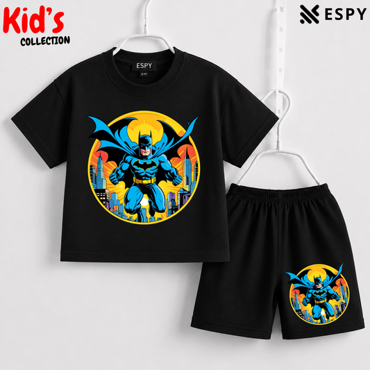 Soft Cotton Drop Shoulder T-Shirt & Shorts Set for Kids