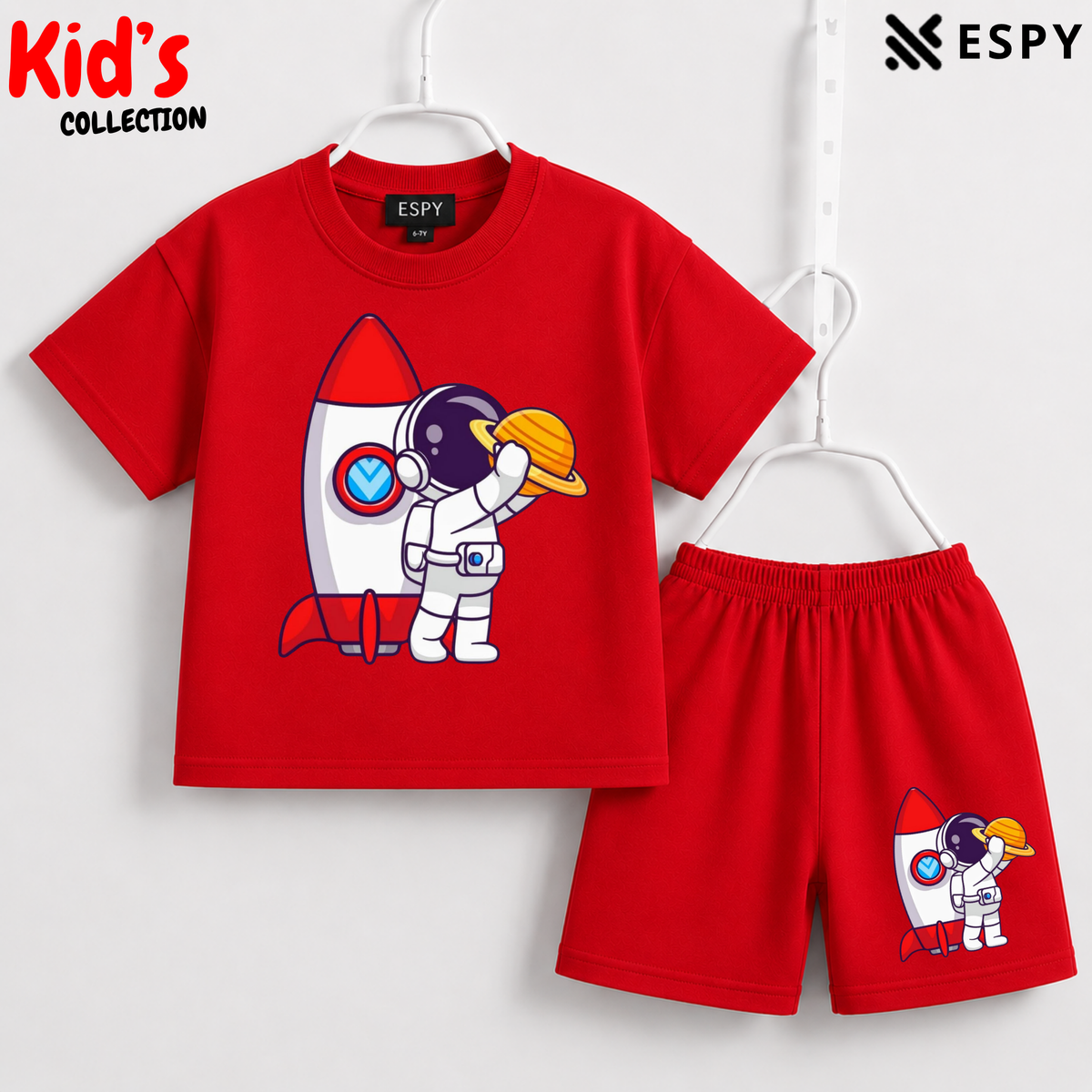 Soft Cotton Drop Shoulder T-Shirt & Shorts Set for Kids