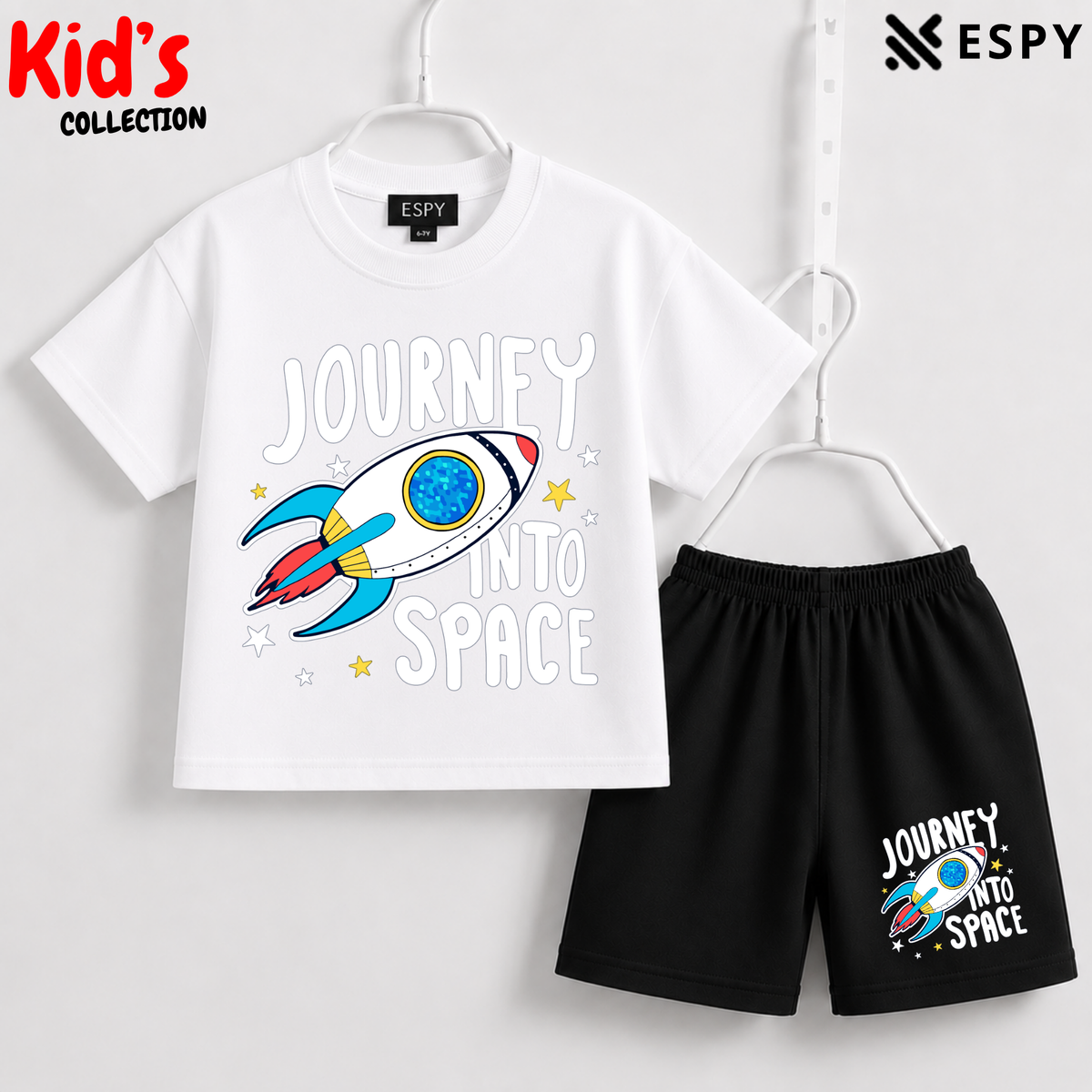 Soft Cotton Drop Shoulder T-Shirt & Shorts Set for Kids