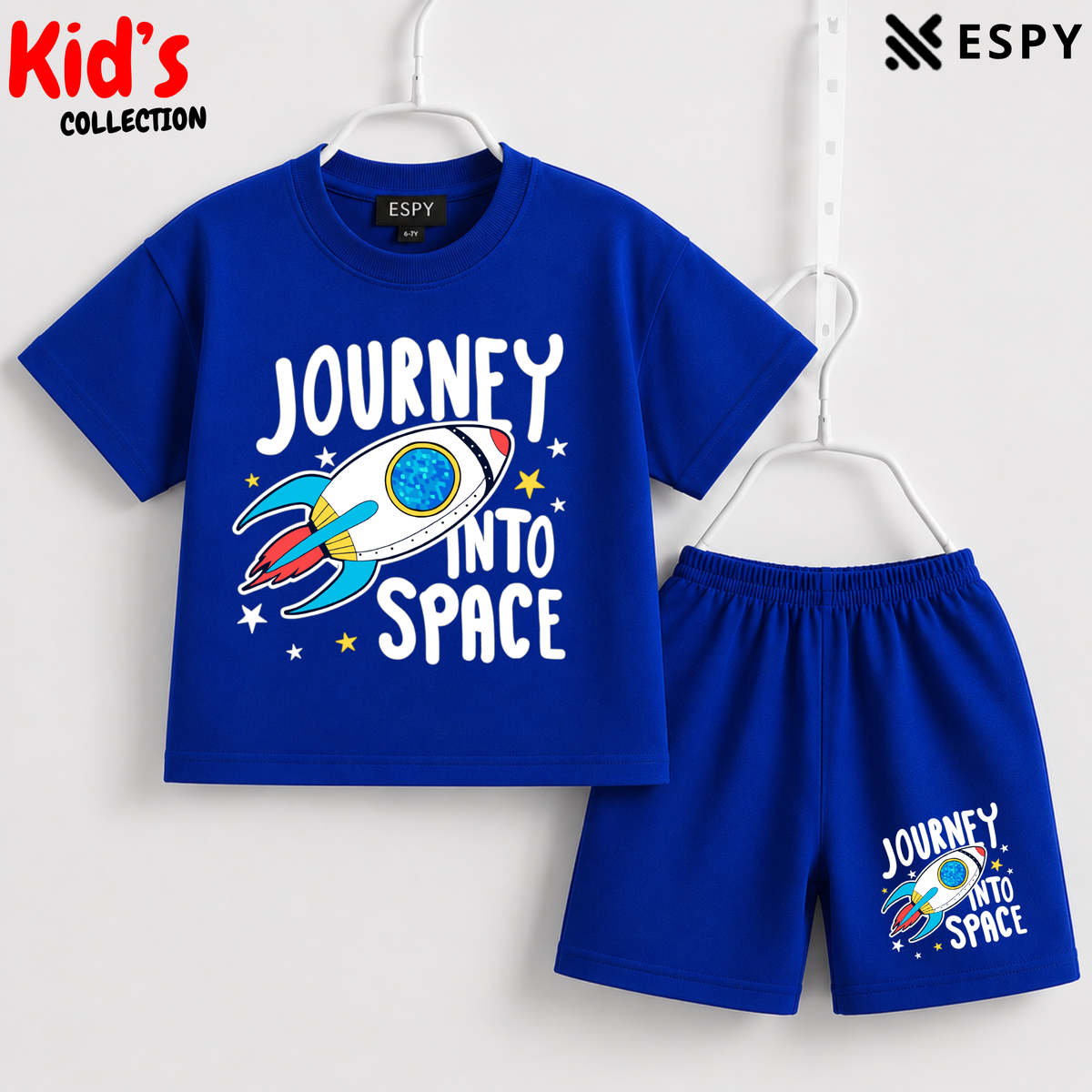 Soft Cotton Drop Shoulder T-Shirt & Shorts Set for Kids