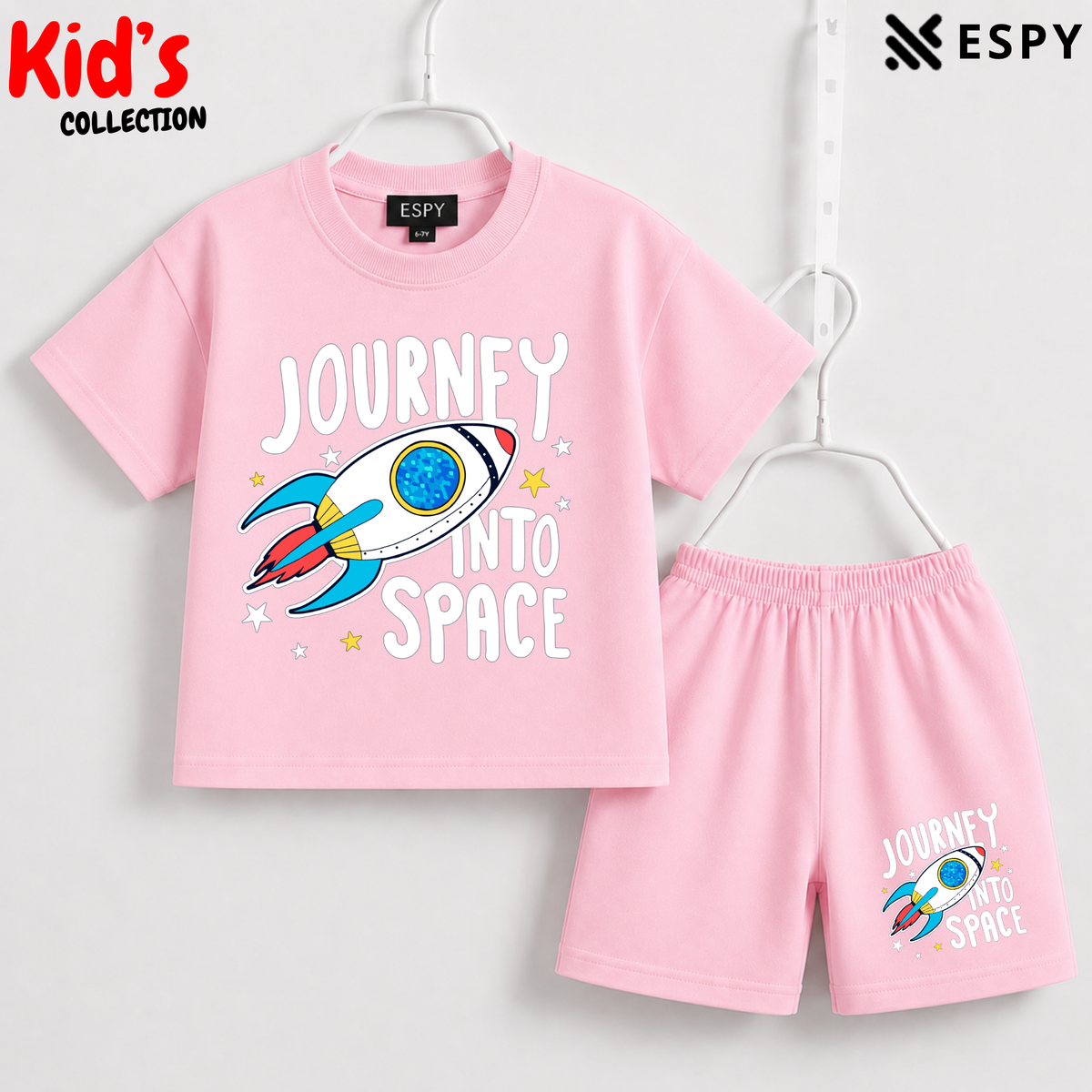 Soft Cotton Drop Shoulder T-Shirt & Shorts Set for Kids