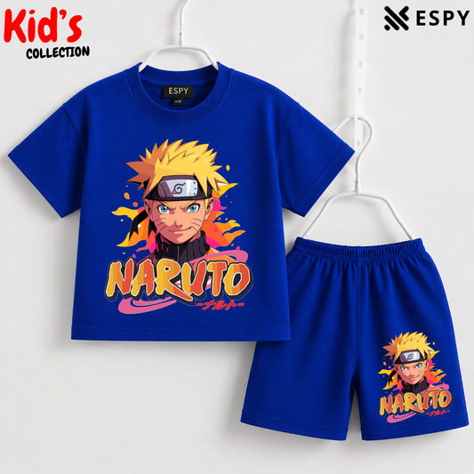 Soft Cotton Drop Shoulder T-Shirt & Shorts Set for Kids