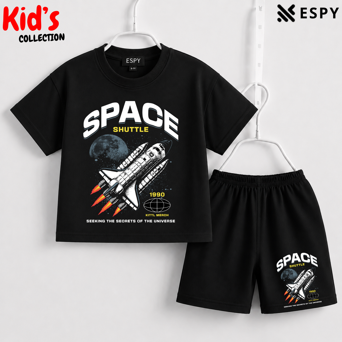 Soft Cotton Drop Shoulder T-Shirt & Shorts Set for Kids
