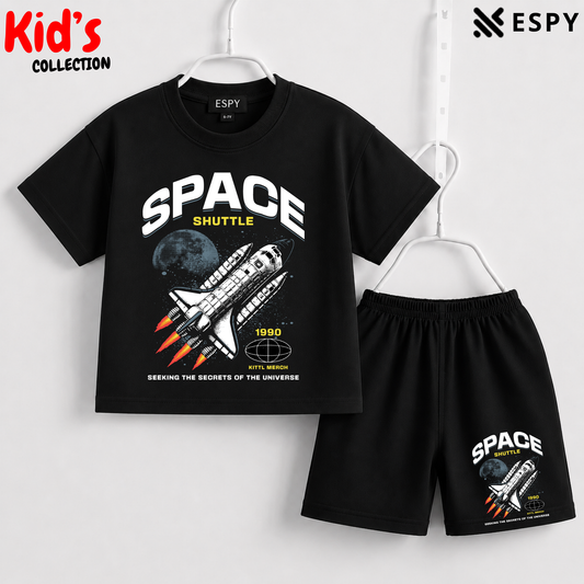 Soft Cotton Drop Shoulder T-Shirt & Shorts Set for Kids