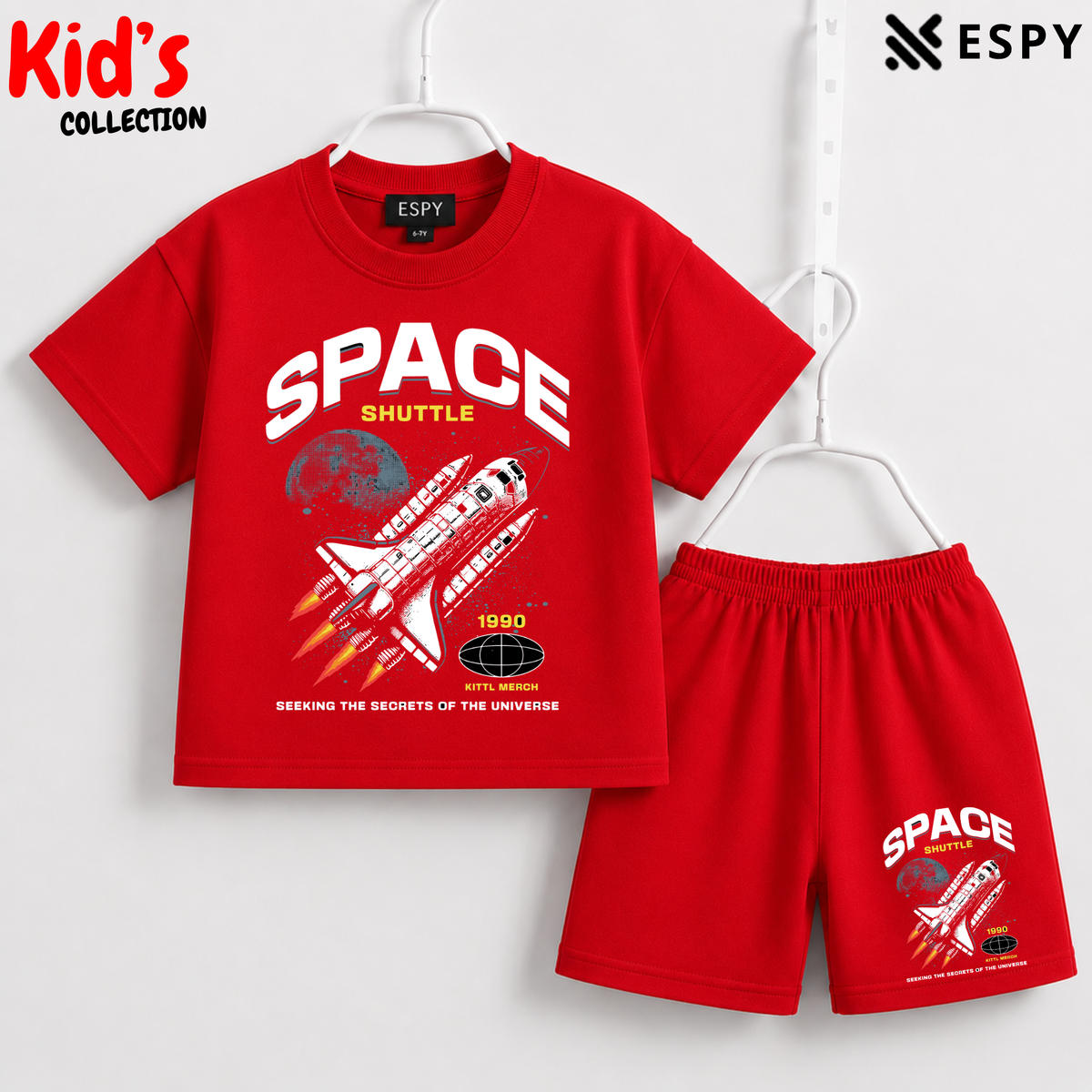 Soft Cotton Drop Shoulder T-Shirt & Shorts Set for Kids