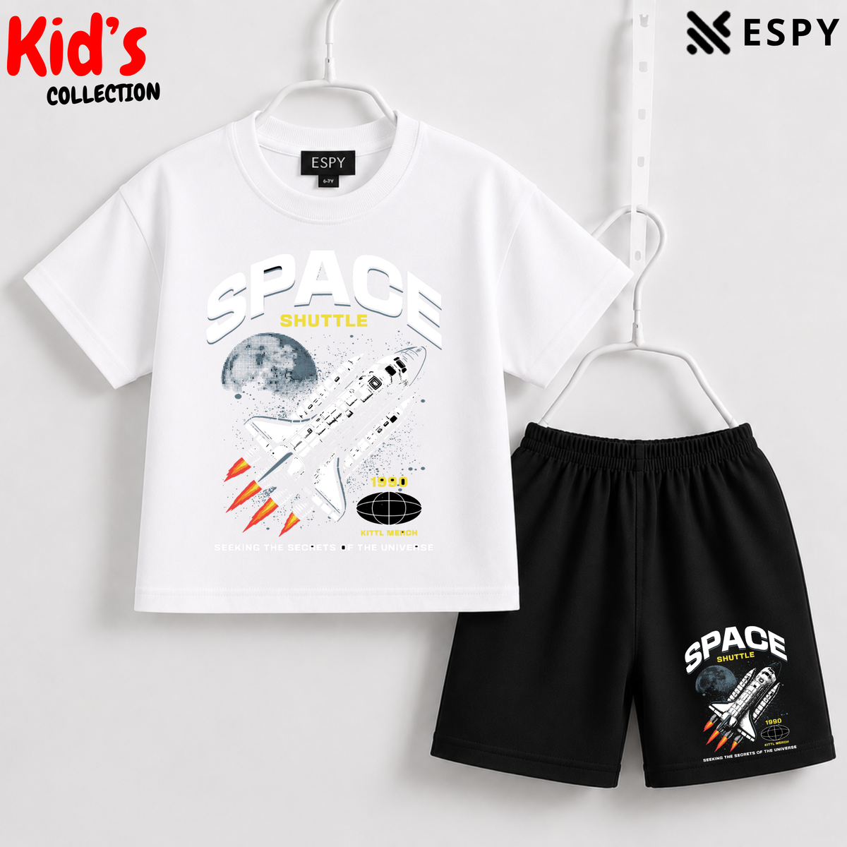Soft Cotton Drop Shoulder T-Shirt & Shorts Set for Kids