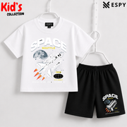 Soft Cotton Drop Shoulder T-Shirt & Shorts Set for Kids