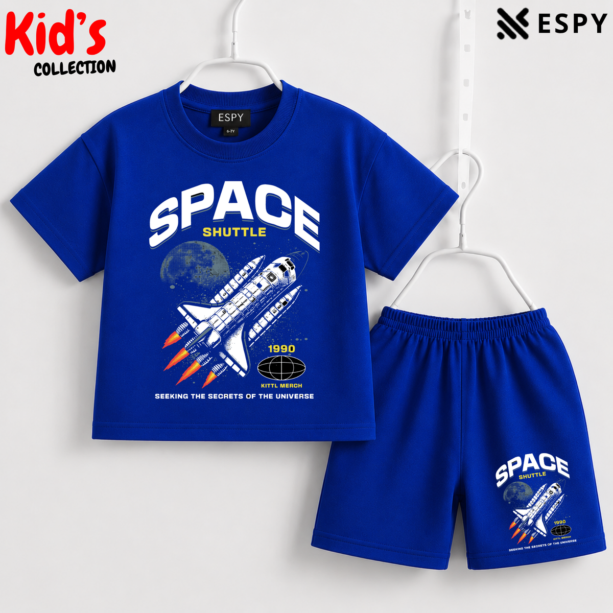 Soft Cotton Drop Shoulder T-Shirt & Shorts Set for Kids