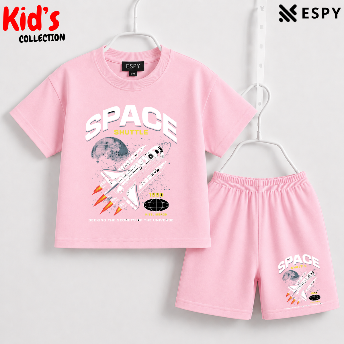 Soft Cotton Drop Shoulder T-Shirt & Shorts Set for Kids