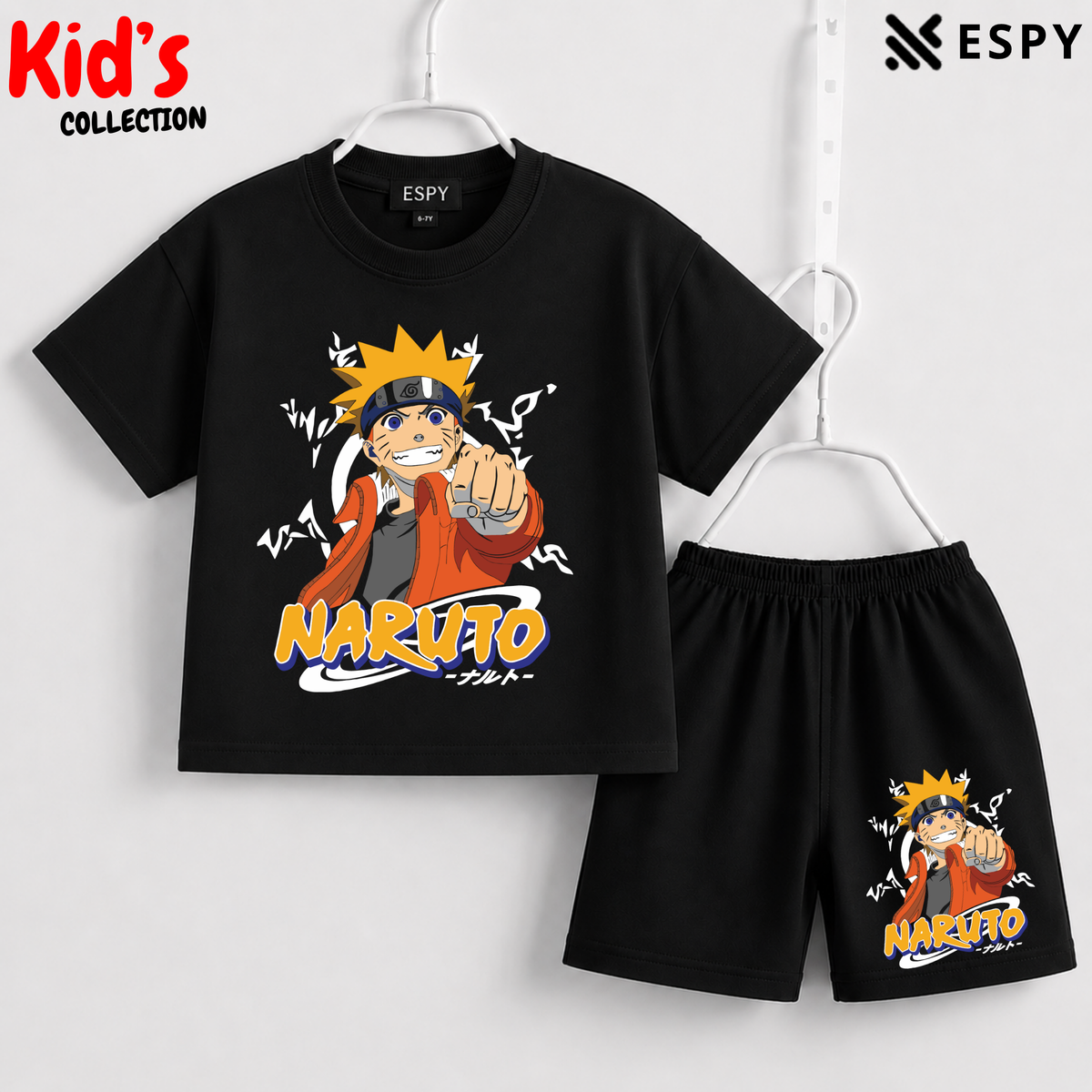 Soft Cotton Drop Shoulder T-Shirt & Shorts Set for Kids