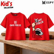 One Piece Luffy Straw Hat Skull Kids Drop Shoulder T-Shirt