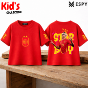 Kids Lamine Yamal World Cup Champion Cotton Drop Shoulder T-Shirt