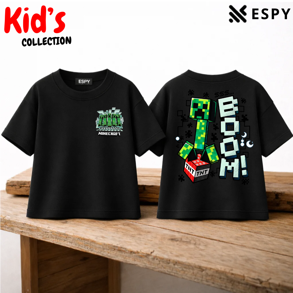 Minecraft Creeper Kids Drop Shoulder T-Shirt – Boys & Girls