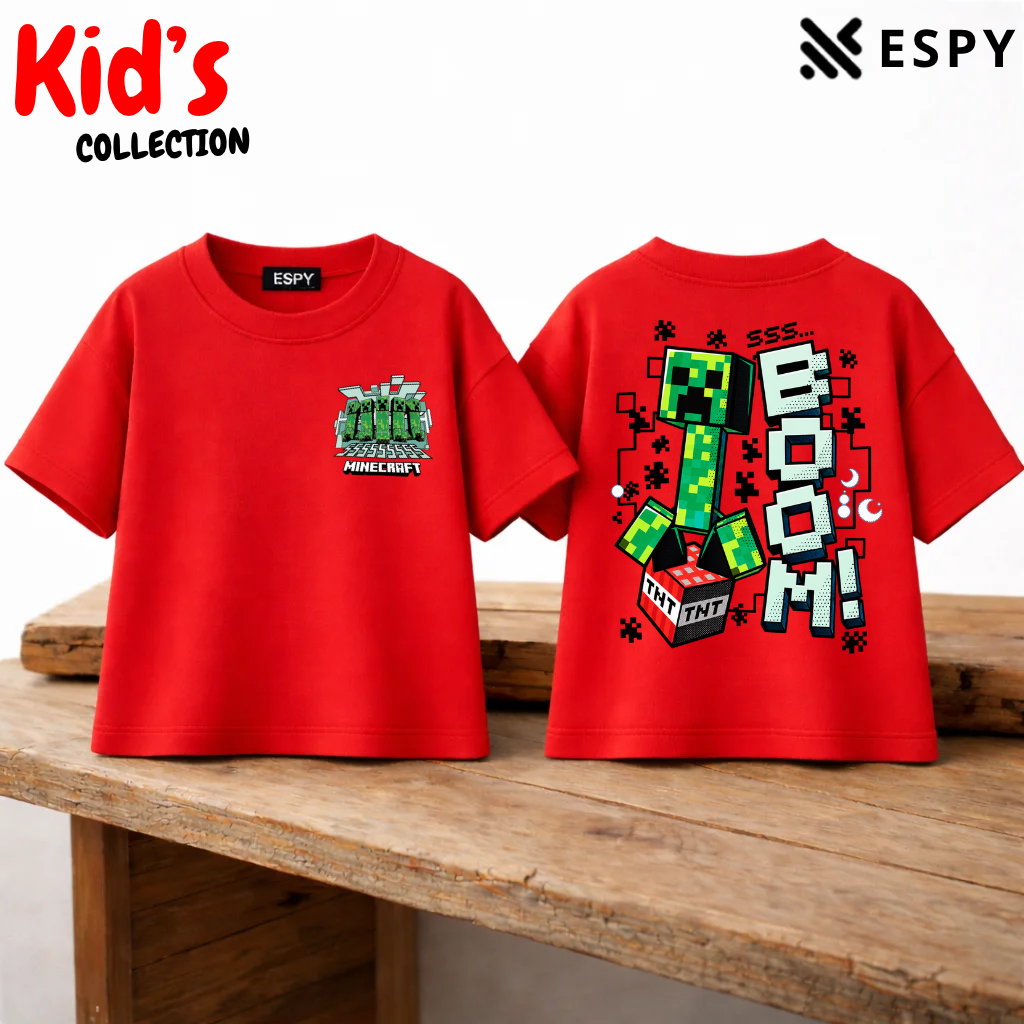 Minecraft Creeper Kids Drop Shoulder T-Shirt – Boys & Girls