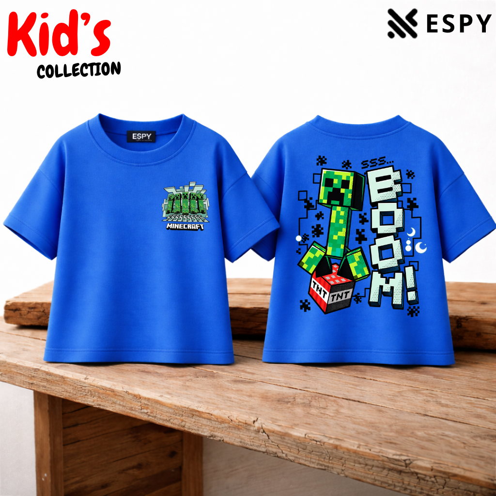 Minecraft Creeper Kids Drop Shoulder T-Shirt – Boys & Girls