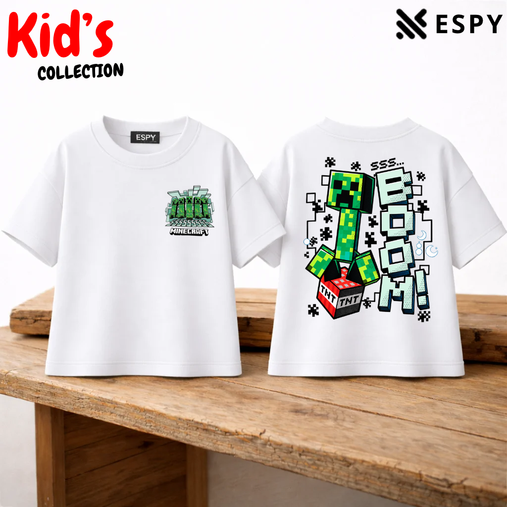 Minecraft Creeper Kids Drop Shoulder T-Shirt – Boys & Girls