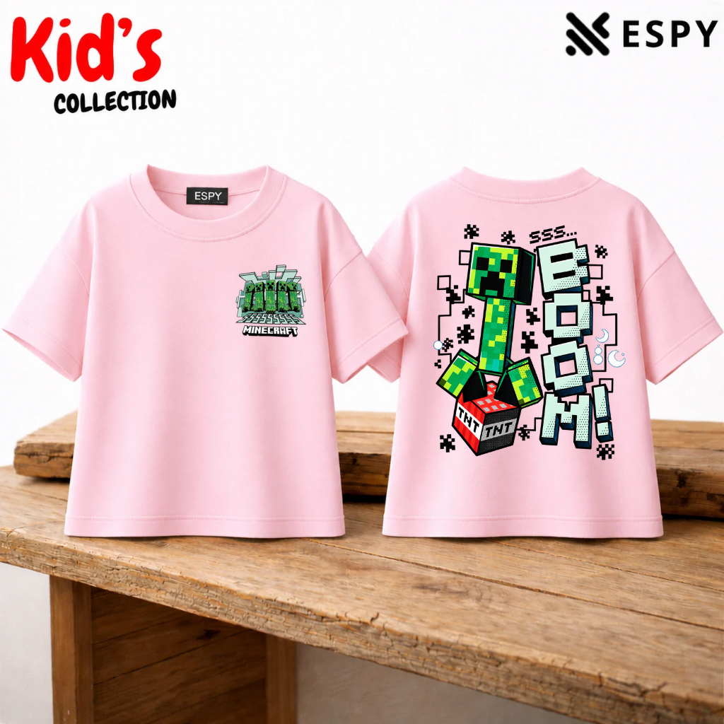 Minecraft Creeper Kids Drop Shoulder T-Shirt – Boys & Girls