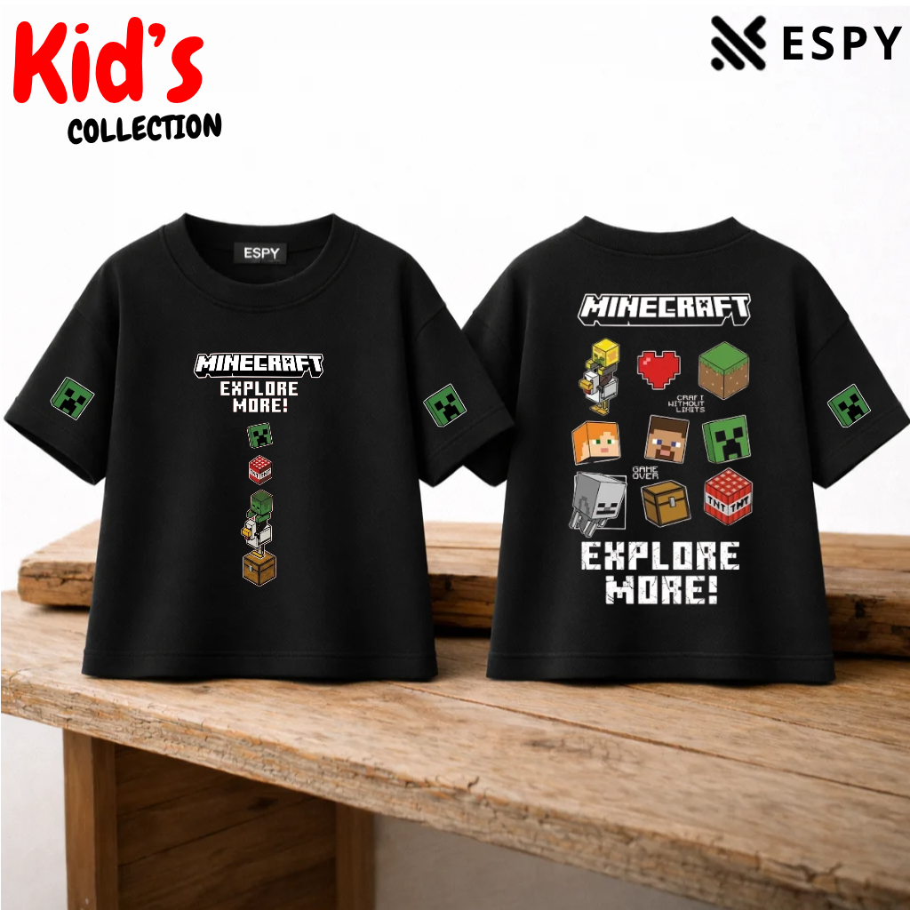 Minecraft Kids Drop Shoulder T-Shirt – Boys & Girls