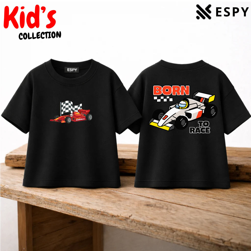 Racing Car Kids Drop Shoulder T-Shirt – Boys & Girls