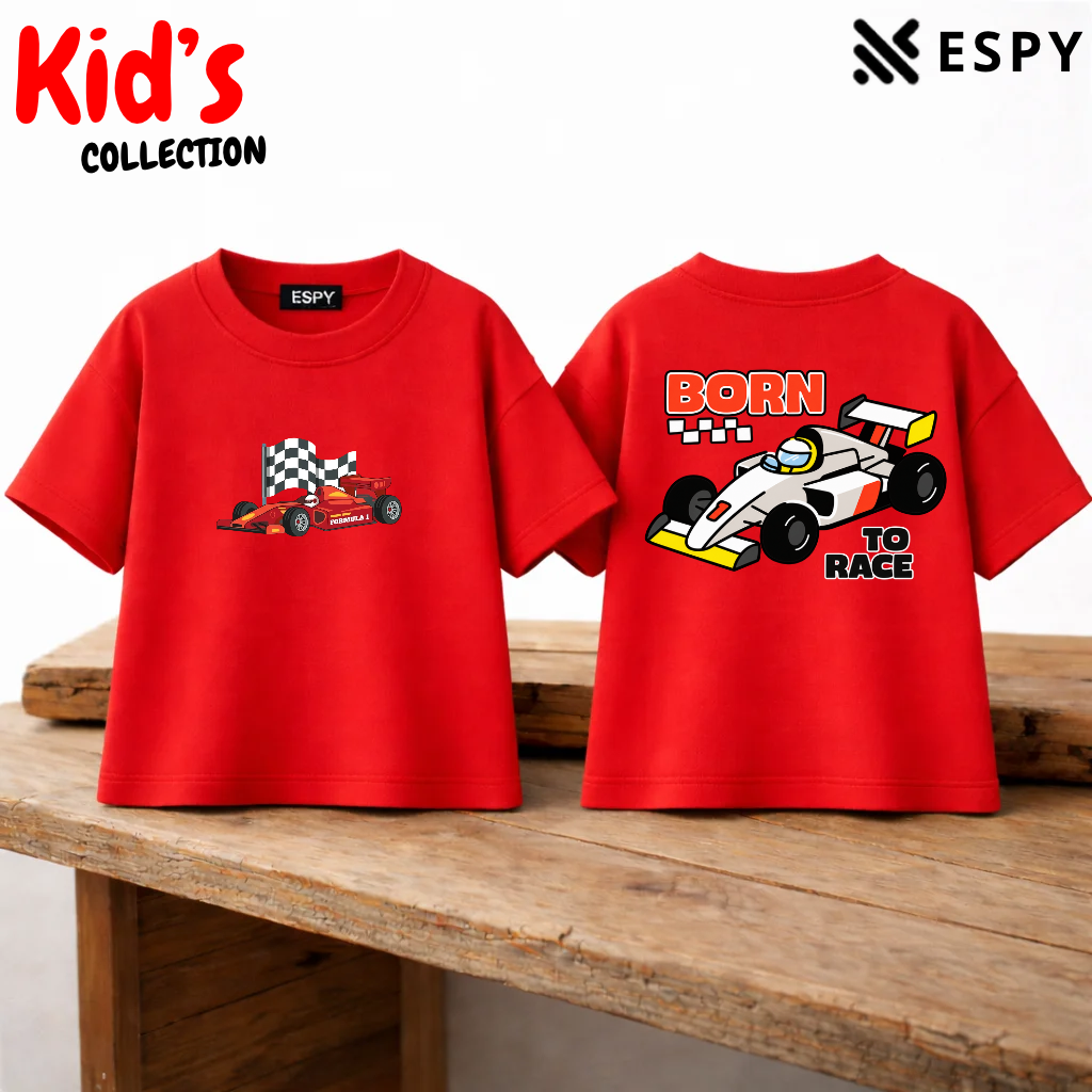 Racing Car Kids Drop Shoulder T-Shirt – Boys & Girls