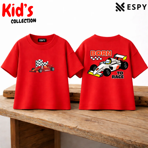 Racing Car Kids Drop Shoulder T-Shirt – Boys & Girls