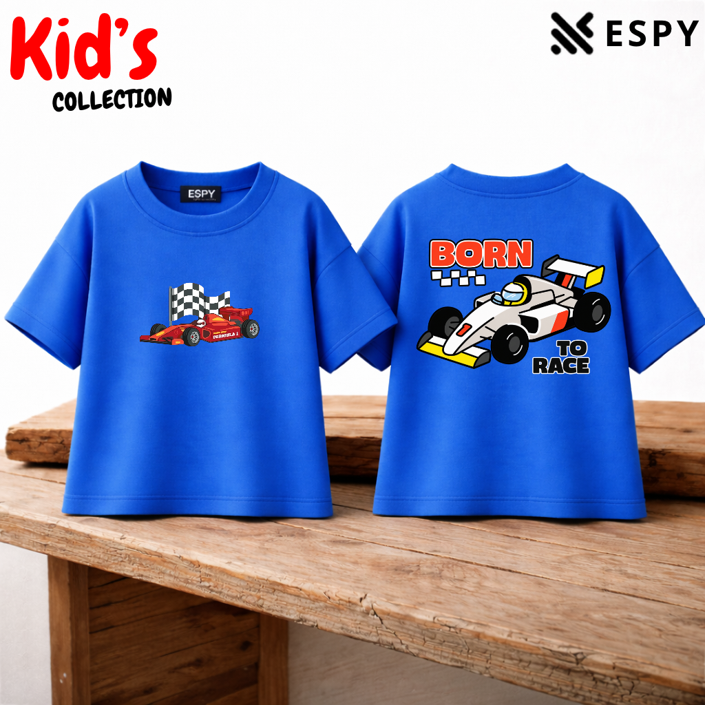 Racing Car Kids Drop Shoulder T-Shirt – Boys & Girls