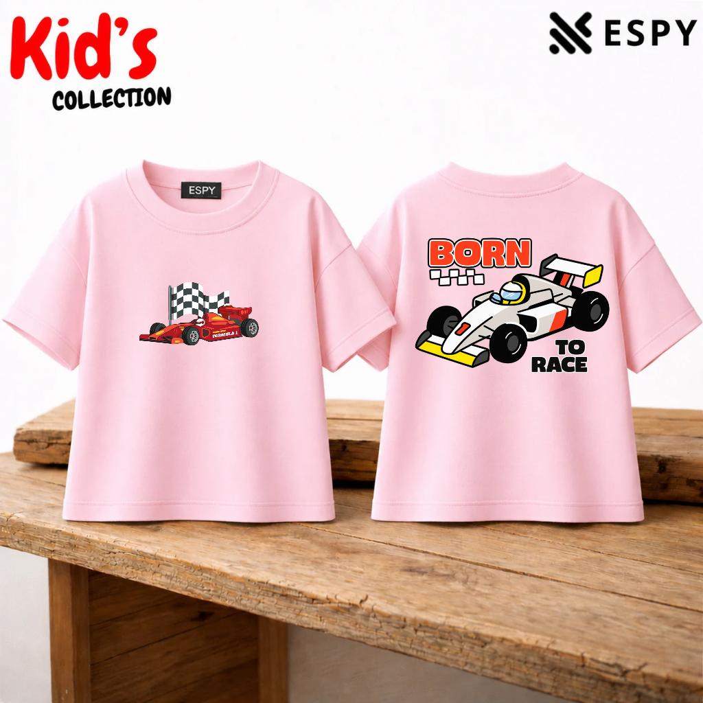 Racing Car Kids Drop Shoulder T-Shirt – Boys & Girls