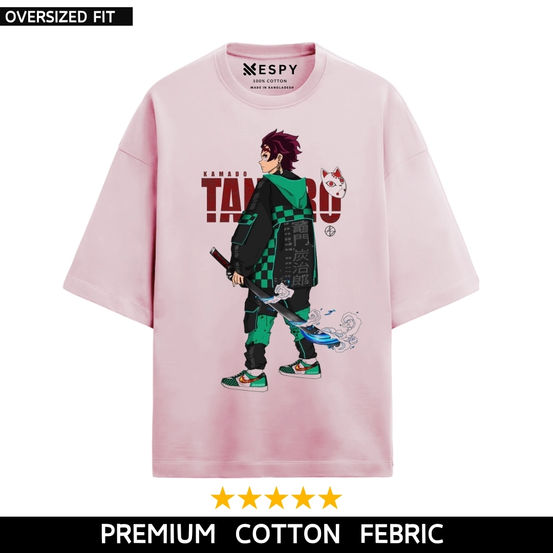 EspyBD Tanjiro Kamado Oversized T shirt EspyBD ANIME Demon Slayer men PRINTED T SHIRT women