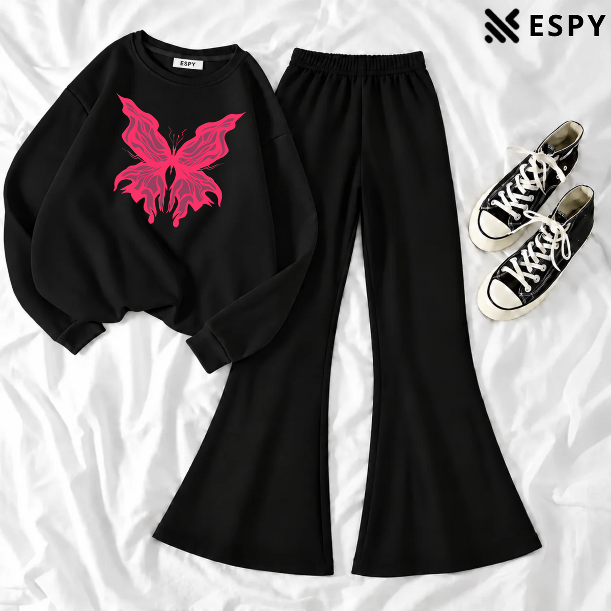 Women's Premium 2-Piece Sweatshirt & Flared Pants Co-Ord Set