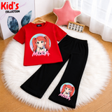 Trendy Kids 2-Piece Outfit Set – Top & Black Flared Pants