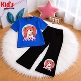 Trendy Kids 2-Piece Outfit Set – Top & Black Flared Pants