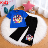 Trendy Kids 2-Piece Outfit Set – Top & Black Flared Pants