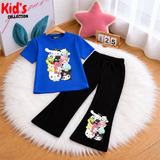 Trendy Kids 2-Piece Outfit Set – Top & Black Flared Pants