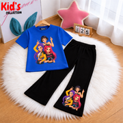 Trendy Huntrix Kids 2-Piece Outfit Set – Top & Black Flared Pants