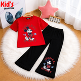 Trendy Kids 2-Piece Outfit Set – Top & Black Flared Pants