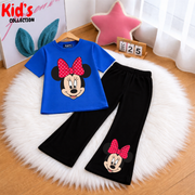 Trendy Kids Mini mouse 2-Piece Outfit Set – Top & Black Flared Pants