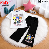 Trendy Kids 2-Piece Outfit Set – Top & Black Flared Pants
