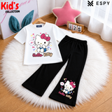 Trendy Kids 2-Piece Outfit Set – Top & Black Flared Pants