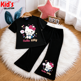 Trendy Kids 2-Piece Outfit Set – Top & Black Flared Pants