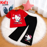 Trendy Kids 2-Piece Outfit Set – Top & Black Flared Pants