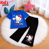 Trendy Kids 2-Piece Outfit Set – Top & Black Flared Pants
