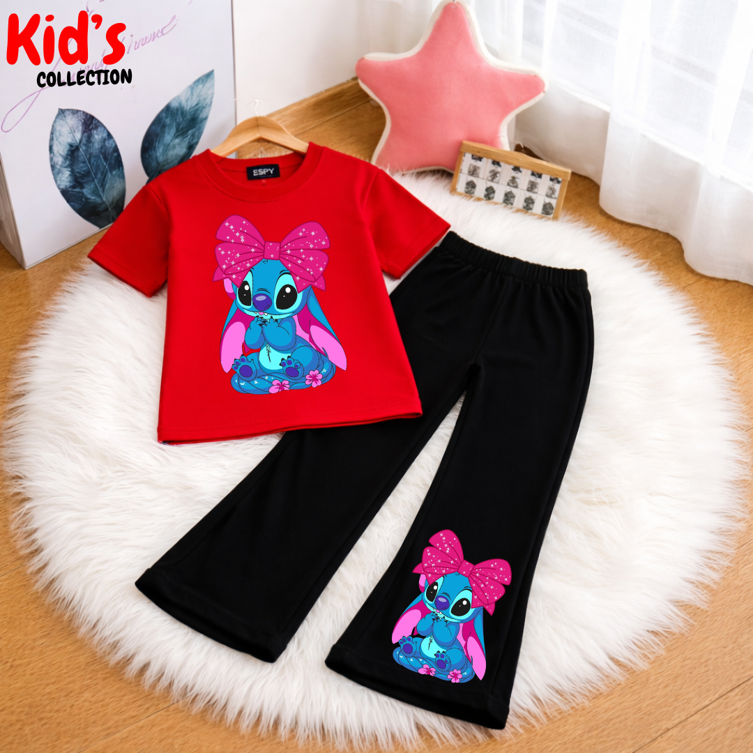 Trendy Kids 2-Piece Outfit Set – Top & Black Flared Pants