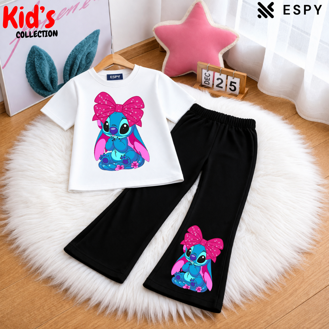Trendy Kids 2-Piece Outfit Set – Top & Black Flared Pants