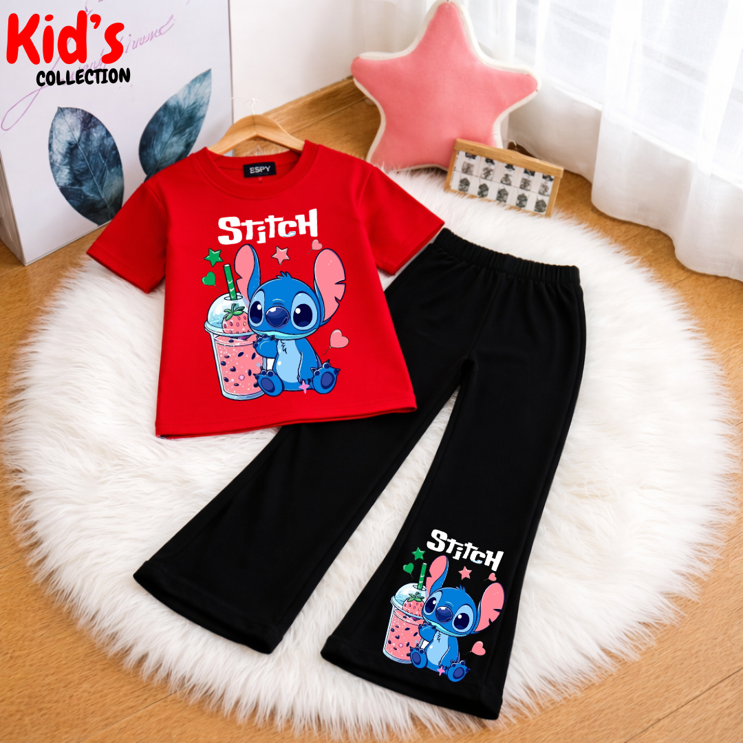 Trendy Kids 2-Piece Outfit Set – Top & Black Flared Pants