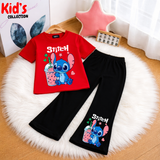 Trendy Kids 2-Piece Outfit Set – Top & Black Flared Pants
