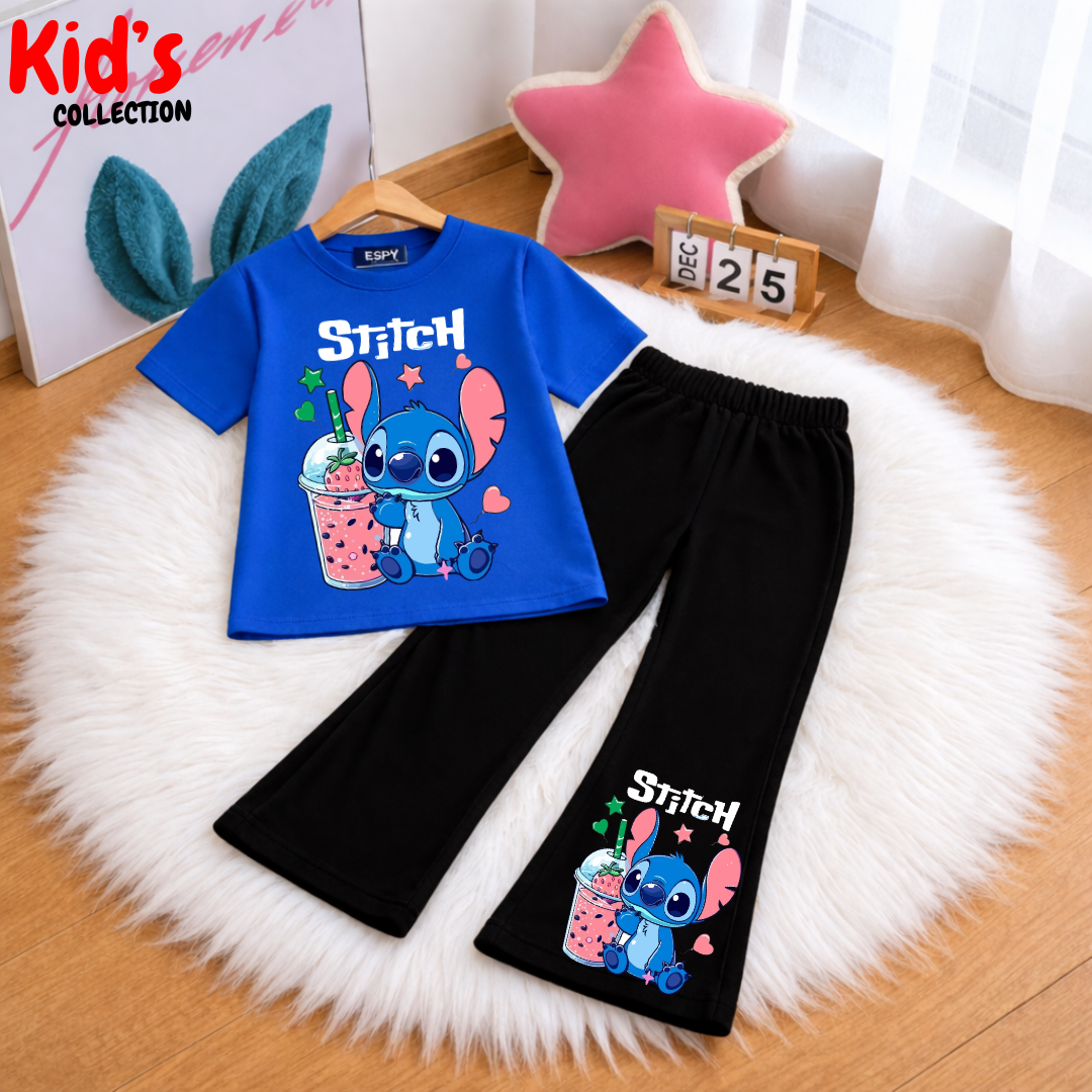 Trendy Kids 2-Piece Outfit Set – Top & Black Flared Pants
